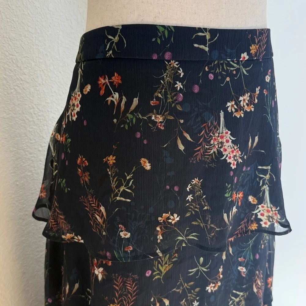 Maeve by Anthropology Stunning Layers Maxi Skirt Floral Print - Size Medium